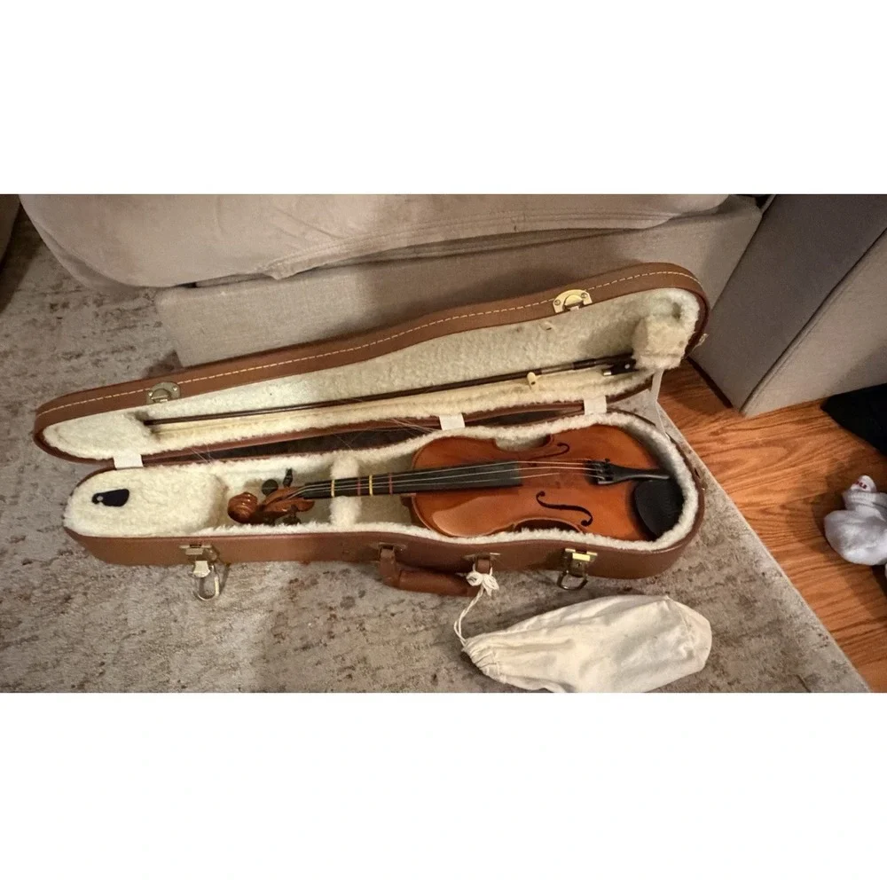 Josef Lidl 4/4 Violin Vintage Made In Luby Czechoslovakia With Case And Bow